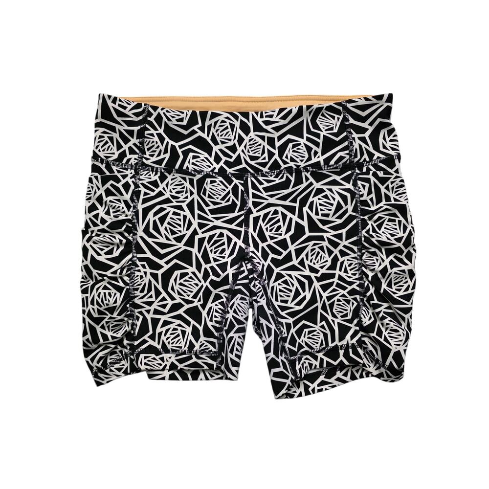 Lululemon Speed Track Shorts Posey Black Music White Size 8
